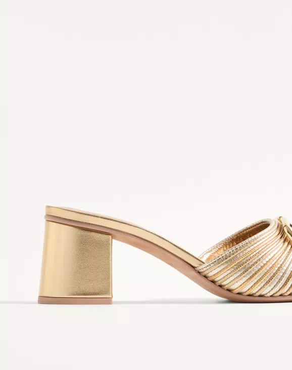 Valentino Metallic Vlogo Signature Slide Sandal With Cornely Embroidery 60Mm - Image 2